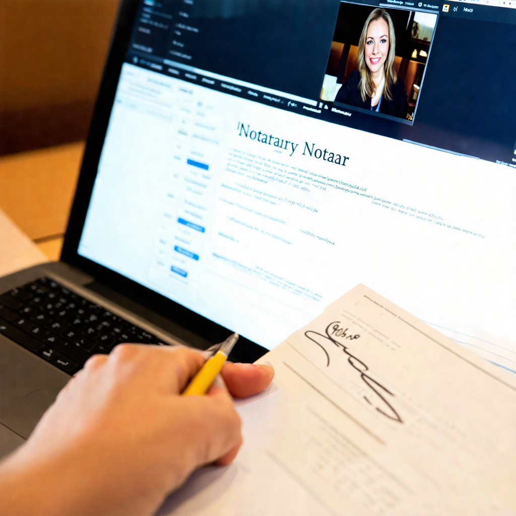 A close-up of a document being signed online